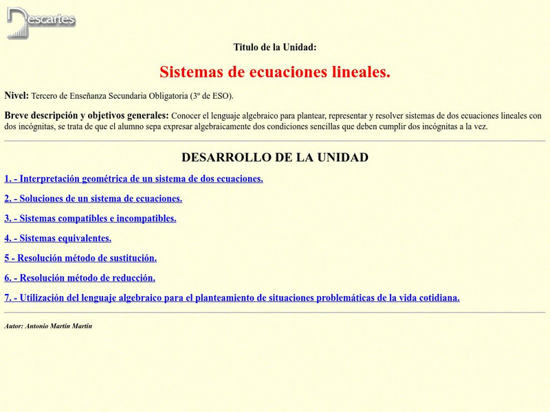 Ministerio De Educacion Y Ciencia: Sistemas De Ecuaciones Lineales Activity Ministerio De Educacion Y Ciencia: Sistemas De Ecuaciones Lineales Activity