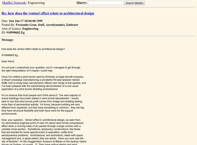 Mad Scientist Network: How the Venturi Effect Relates to Architectural Design Website Mad Scientist Network: How the Venturi Effect Relates to Architectural Design Website