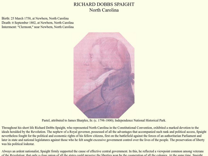 U.s. Army Center of Military History: Richard Dobbs Spaight Handout