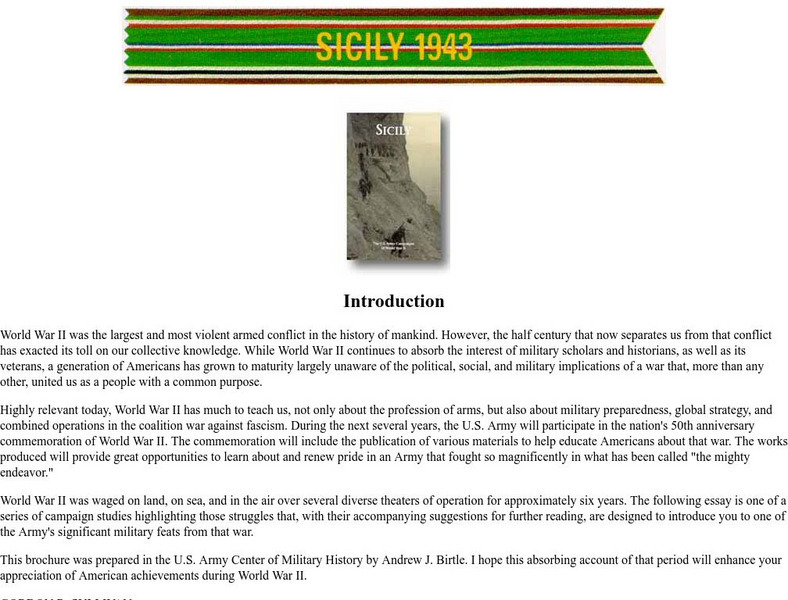 U.s. Army Center of Military History: World War Ii Campaigns: Sicily Website U.s. Army Center of Military History: World War Ii Campaigns: Sicily Website