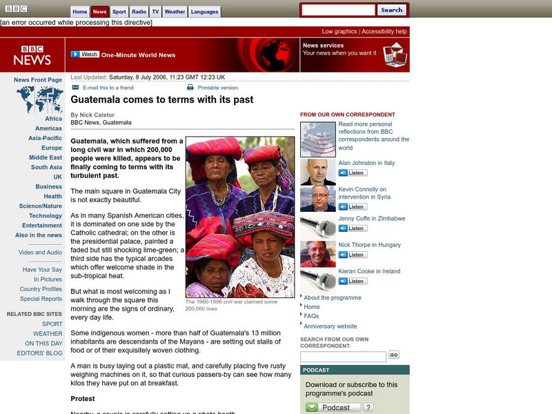 Bbc: Guatemala Comes to Terms With Its Past Handout Bbc: Guatemala Comes to Terms With Its Past Handout