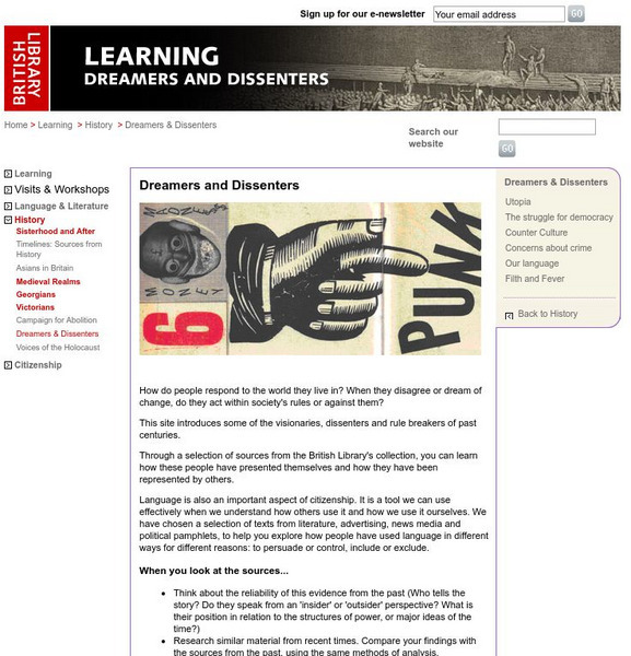 British Library: Dreamers and Dissenters Handout British Library: Dreamers and Dissenters Handout