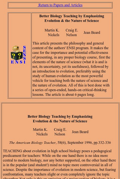 Indiana U./ensi Sensi/better Biology Teaching Article