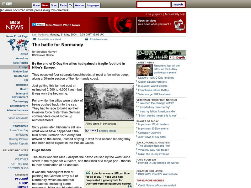 Bbc: The Battle for Normandy Article Bbc: The Battle for Normandy Article