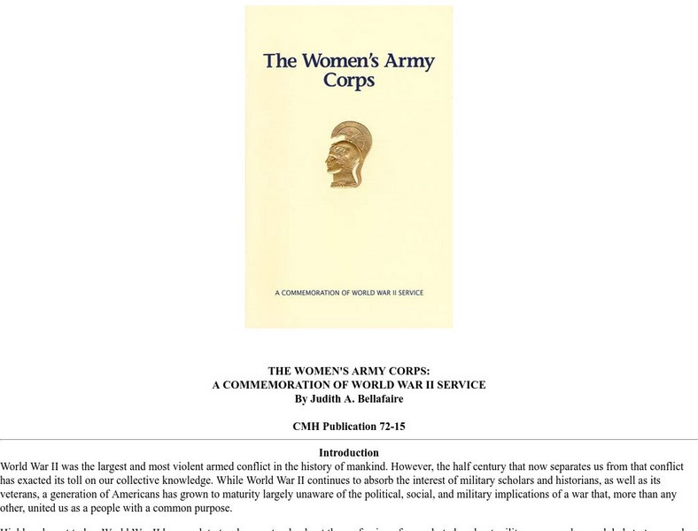 U.s. Army Center of Military History: Women's Army Corps Article U.s. Army Center of Military History: Women's Army Corps Article