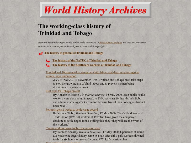 World History Archives: Wha: History of the National Trade Union Centre Article World History Archives: Wha: History of the National Trade Union Centre Article