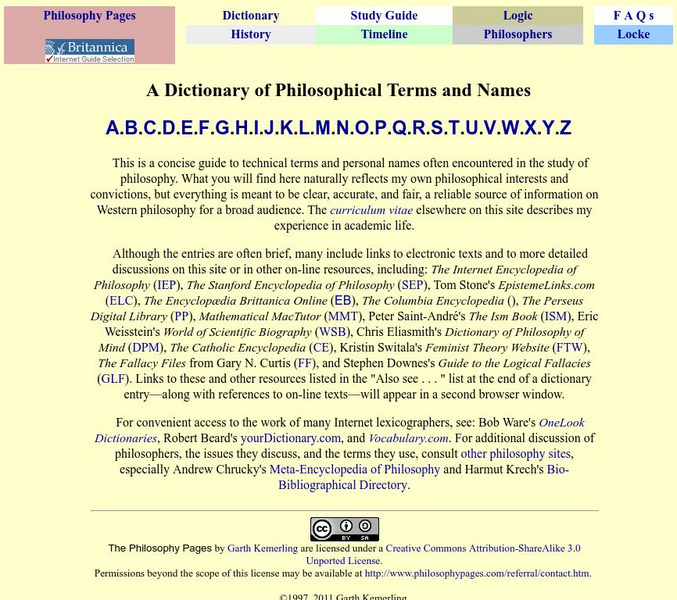 Philosophy Pages: A Dictionary of Philosophical Terms & Names Handout Philosophy Pages: A Dictionary of Philosophical Terms & Names Handout