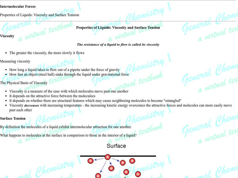Fsu: Properties of Liquids: Viscosity and Surface Tension Handout Fsu: Properties of Liquids: Viscosity and Surface Tension Handout