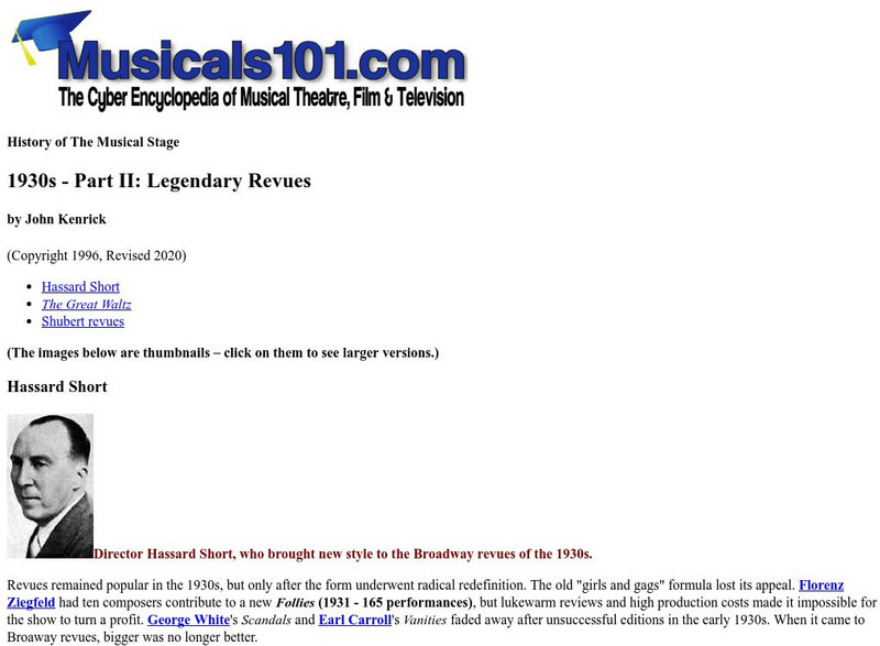 Musical 101: The Revues in the 1930's Article Musical 101: The Revues in the 1930's Article