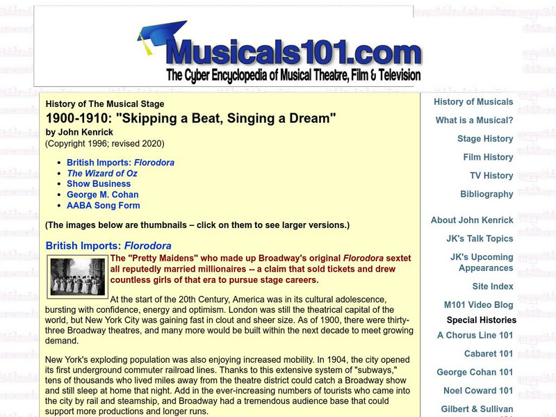 Musicals 101: History of the Musical Stage: 1900 1910 Article