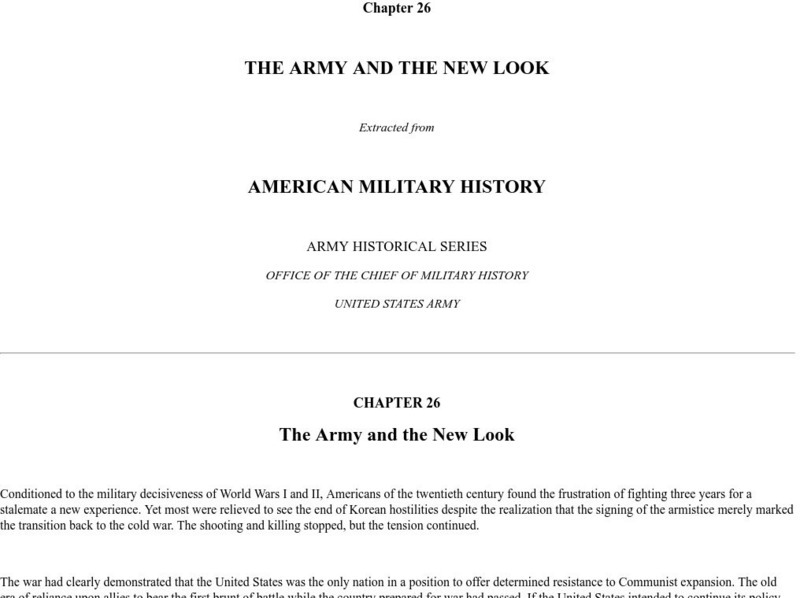 U.s. Army Center of Military History: The Army and the New Look Primary U.s. Army Center of Military History: The Army and the New Look Primary