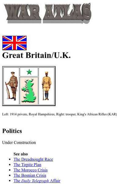 Worldwar1.com: Trenches on the Web: War Atlas: Great britain/u.k. Handout Worldwar1.com: Trenches on the Web: War Atlas: Great britain/u.k. Handout