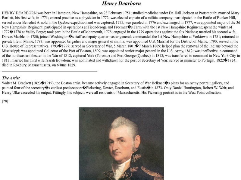 U.s. Army Center of Military History: Henry Dearborn eBook U.s. Army Center of Military History: Henry Dearborn eBook