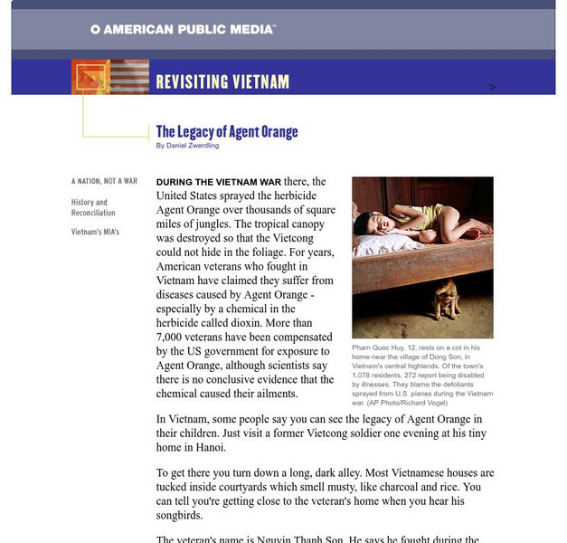 American Radio Works: The Legacy of Agent Orange Article