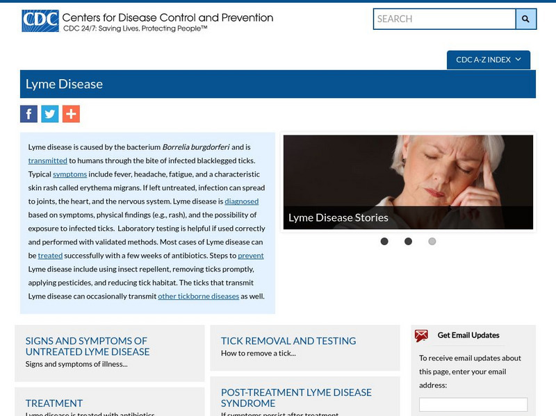 Centers for Disease Control: Lyme Disease and Animals Handout Centers for Disease Control: Lyme Disease and Animals Handout