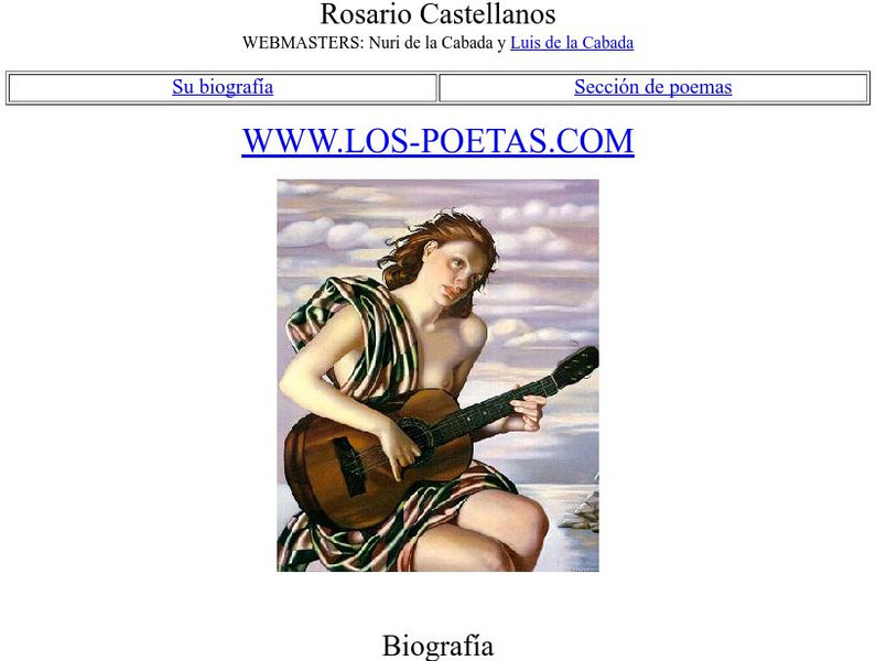 Los Poetas: Rosario Castellanos Website Los Poetas: Rosario Castellanos Website