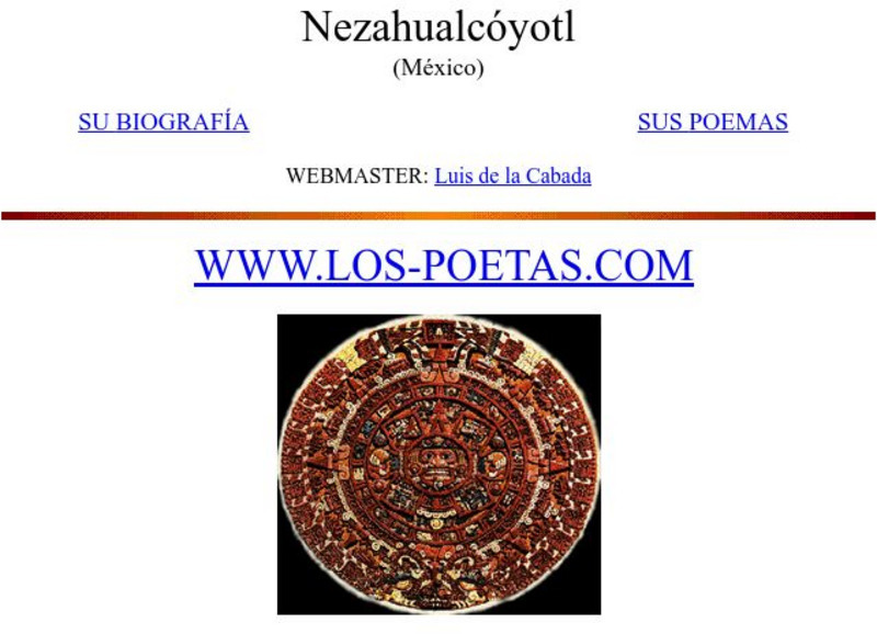 Los Poetas: Nezahualcoyotl Website Los Poetas: Nezahualcoyotl Website