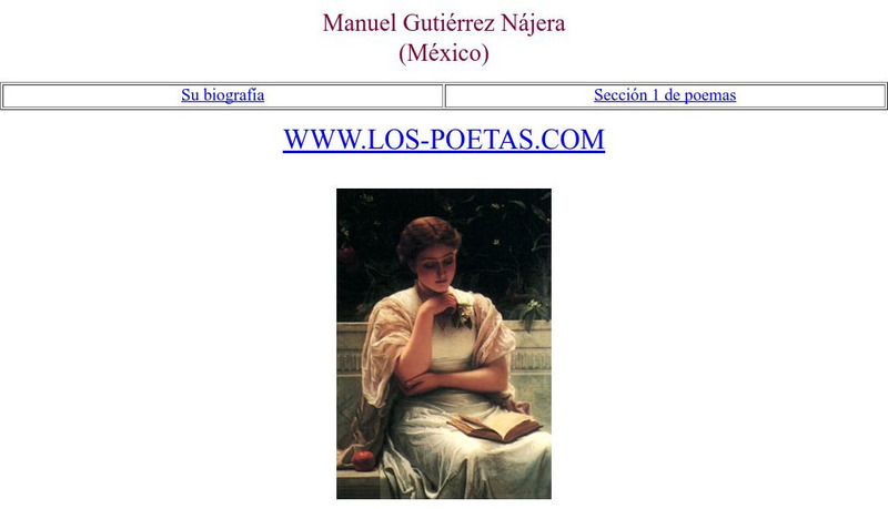 Los Poetas: Manuel Gutierrez Najera Website Los Poetas: Manuel Gutierrez Najera Website