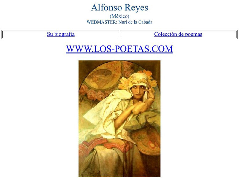 Los Poetas: Alfonso Reyes Website Los Poetas: Alfonso Reyes Website