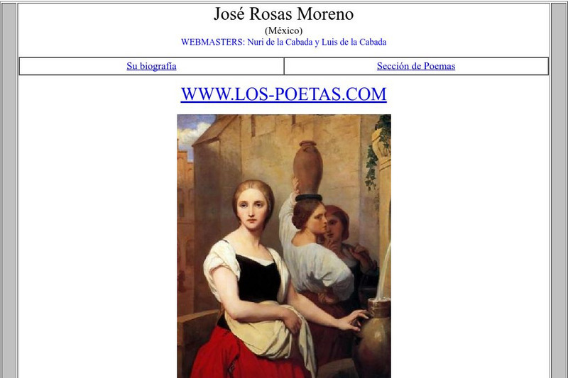 Los Poetas: Jose Rosas Moreno Website