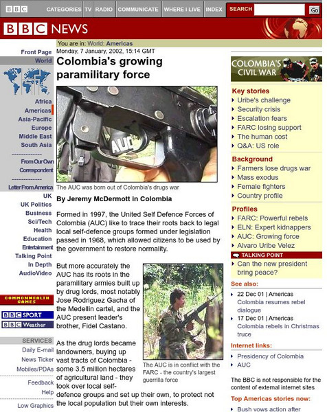 Bbc: Colombia's Growing Paramilitary Force Handout Bbc: Colombia's Growing Paramilitary Force Handout