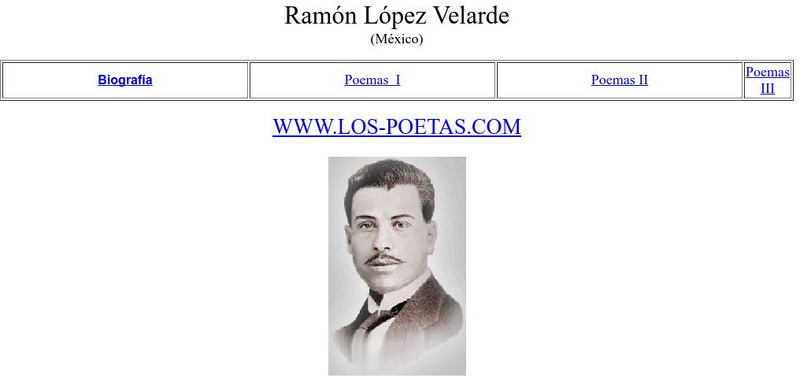 Los Poetas: Ramon Lopez Velarde Website Los Poetas: Ramon Lopez Velarde Website
