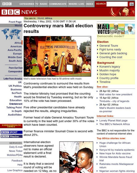 Bbc News: Controversy Mars Mali Election Results Website Bbc News: Controversy Mars Mali Election Results Website