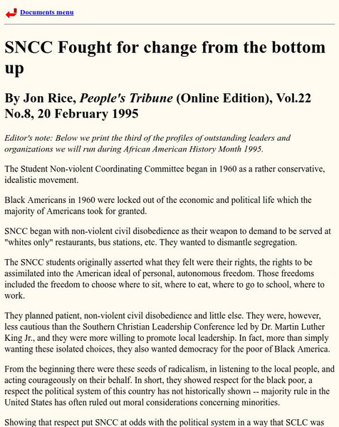 World History Archives: Sncc Fought for Change From the Bottom Up Article World History Archives: Sncc Fought for Change From the Bottom Up Article