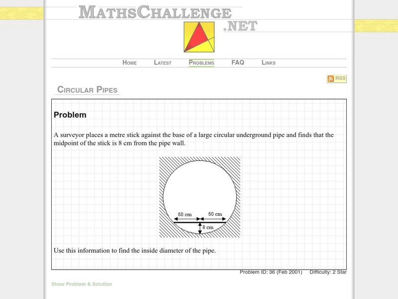Maths challenge.net: Circular Pipes Activity Maths challenge.net: Circular Pipes Activity