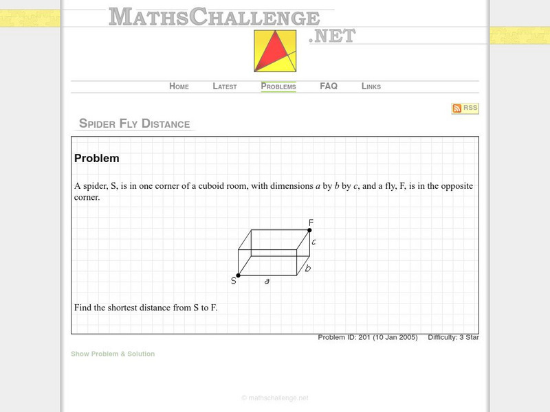 Maths challenge.net: Spider Fly Distance Activity Maths challenge.net: Spider Fly Distance Activity