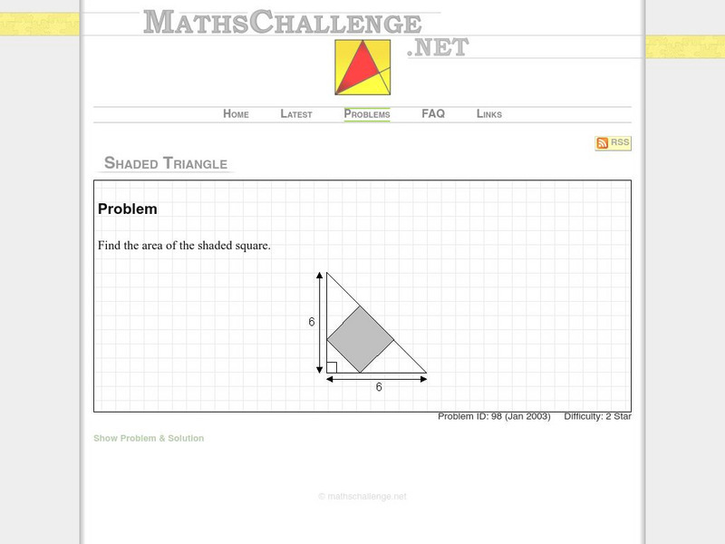 Maths challenge.net: Shaded Triangle Activity