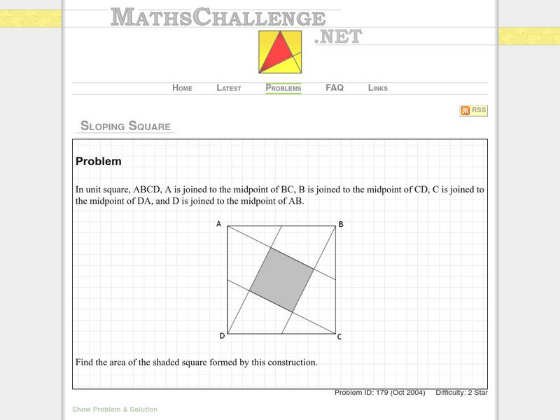 Maths challenge.net: Sloping Square Activity