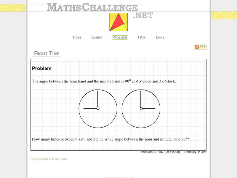 Maths challenge.net: Right Time Activity Maths challenge.net: Right Time Activity