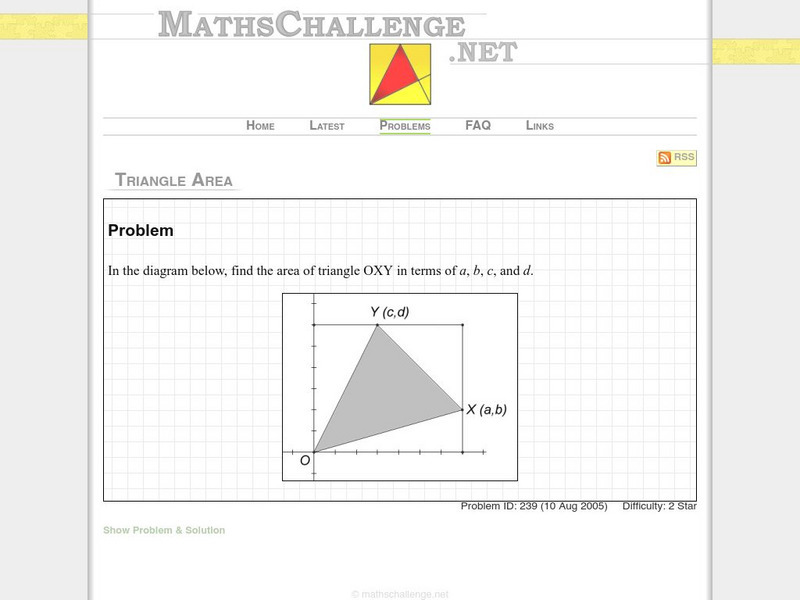 Maths challenge.net: Triangle Area Activity Maths challenge.net: Triangle Area Activity