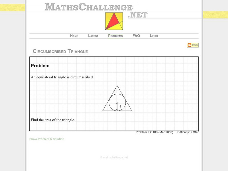 Maths challenge.net: Circumscribed Triangle Activity Maths challenge.net: Circumscribed Triangle Activity