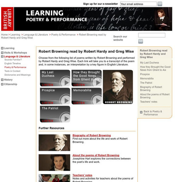 British Library: Poetry & Performance: Robert Browning Audio British Library: Poetry & Performance: Robert Browning Audio