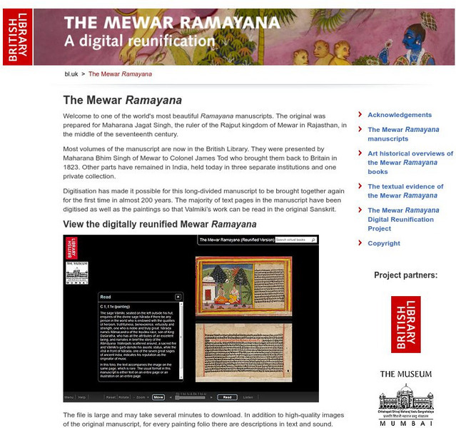 British Library: Love and Valour in India's Great Epic Website British Library: Love and Valour in India's Great Epic Website