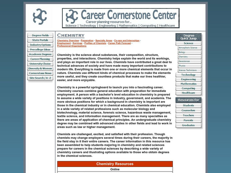 Sloan Career Cornerstone Center: Career in Chemistry Website Sloan Career Cornerstone Center: Career in Chemistry Website