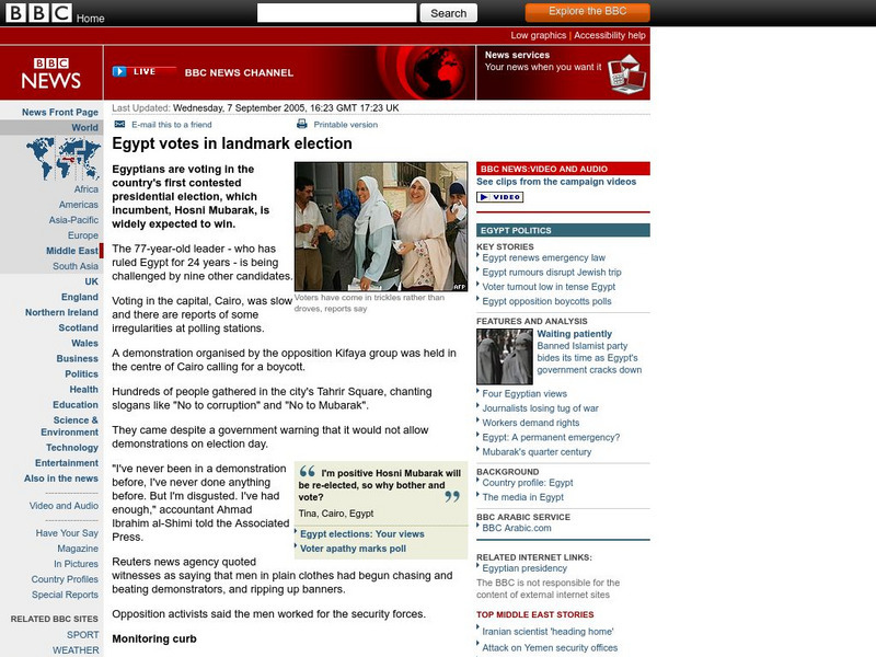 Bbc News: Egypt Votes in Landmark Election Article Bbc News: Egypt Votes in Landmark Election Article