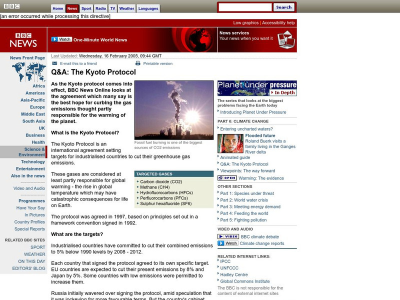 Bbc: Q & A: The Kyoto Protocol Article Bbc: Q & A: The Kyoto Protocol Article