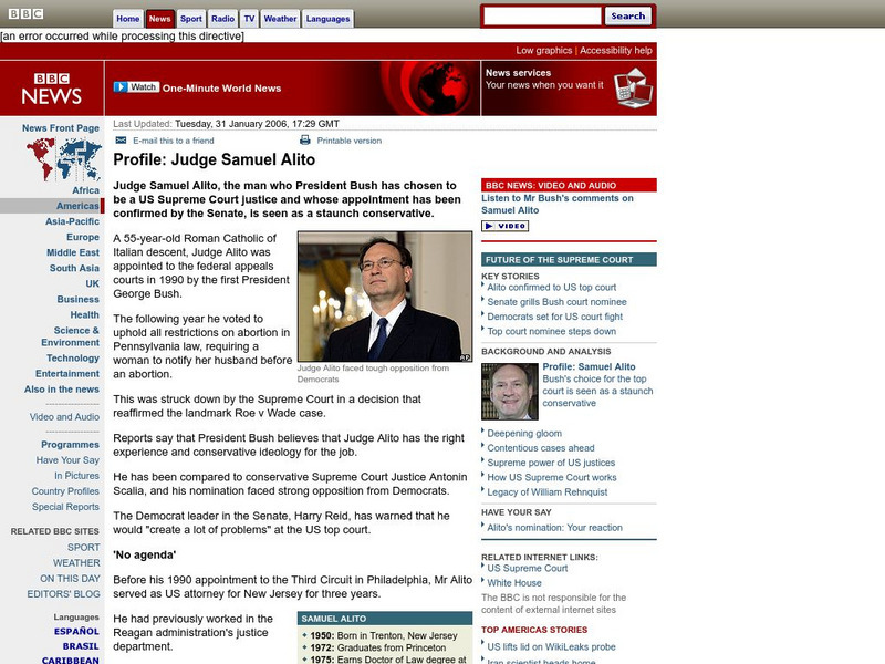 Bbc: Profile: Samuel Alito Handout Bbc: Profile: Samuel Alito Handout