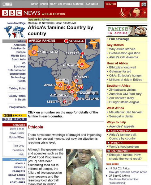 Bbc: Africa's Famine: Country by Country Website Bbc: Africa's Famine: Country by Country Website