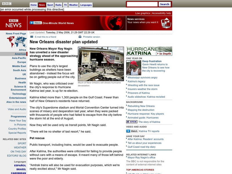 Bbc: New Orleans Disaster Plan Updated Article Bbc: New Orleans Disaster Plan Updated Article