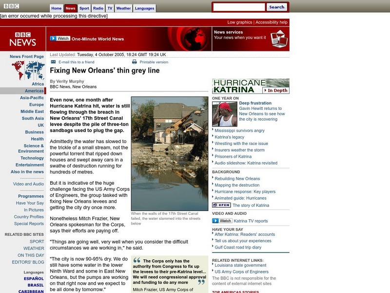 Bbc: Fixing New Orleans' Thin Grey Line Handout Bbc: Fixing New Orleans' Thin Grey Line Handout