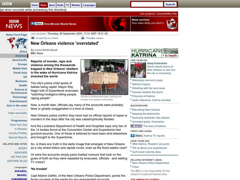 Bbc: New Orleans Violence 'Overstated' Handout Bbc: New Orleans Violence 'Overstated' Handout