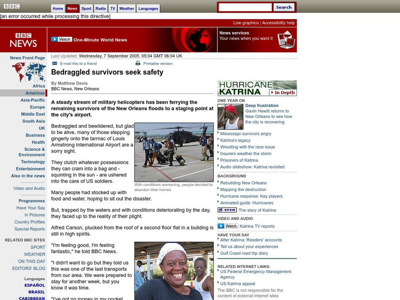 Bbc: Bedraggled Survivors Seek Safety Handout Bbc: Bedraggled Survivors Seek Safety Handout
