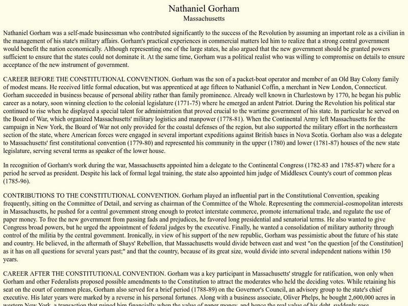 U.s. Army Center of Military History: Nathaniel Gorham eBook U.s. Army Center of Military History: Nathaniel Gorham eBook