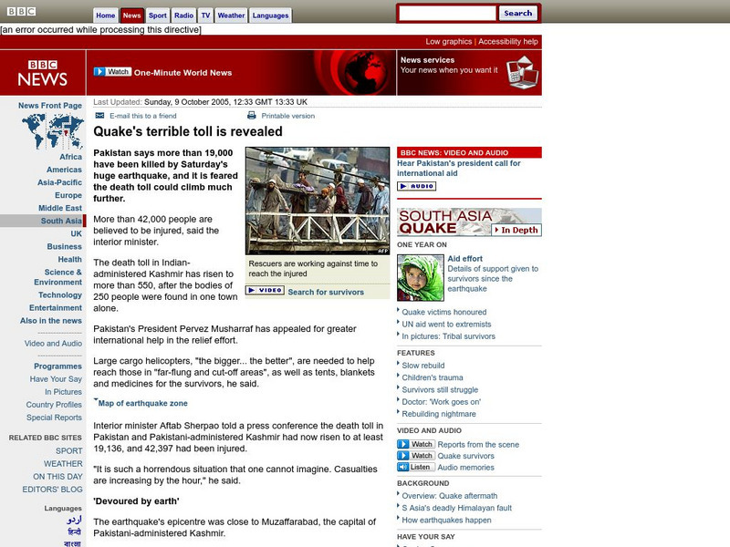 Bbc News: Quake's Terrible Toll Is Revealed Website Bbc News: Quake's Terrible Toll Is Revealed Website