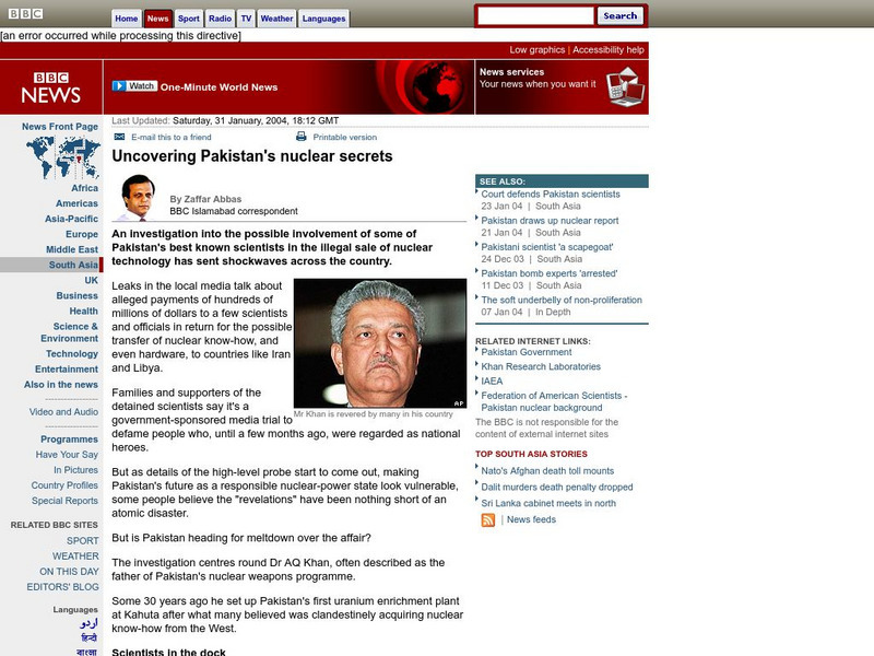 Bbc: Uncovering Pakistan's Nuclear Secrets Article Bbc: Uncovering Pakistan's Nuclear Secrets Article