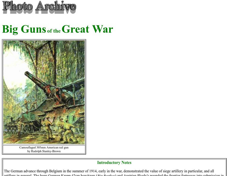 Worldwar1.com: Trenches on the Web: Big Guns of the Great War Graphic Worldwar1.com: Trenches on the Web: Big Guns of the Great War Graphic